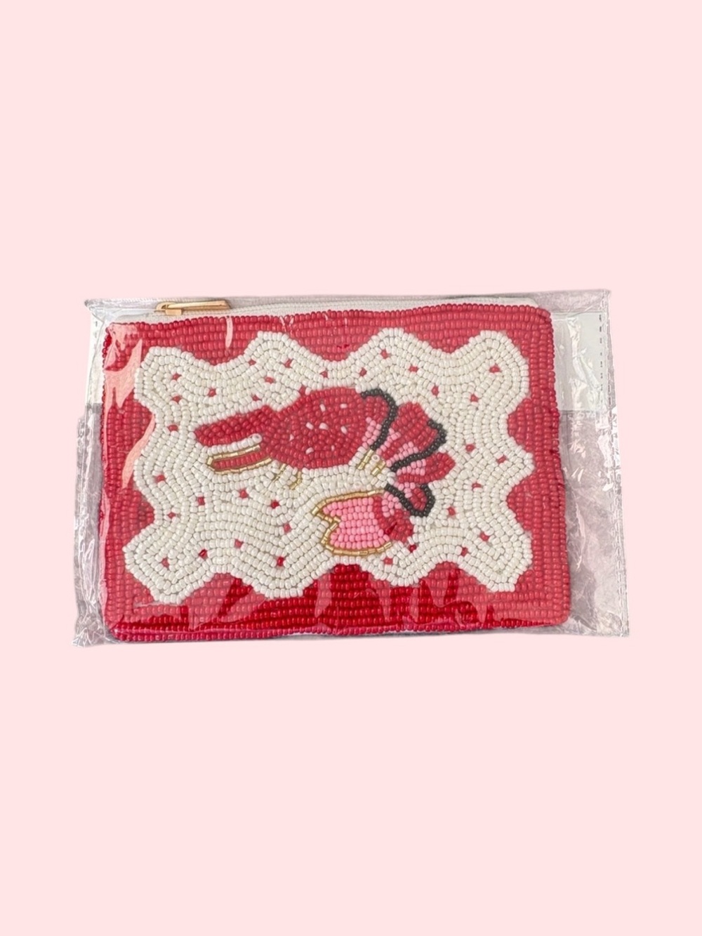 BEADED COIN PURSE SHRIMP
